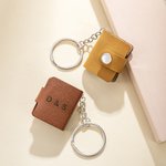 Personalisierter Kleiner PU-Leder Fotoalbum Schlüsselanhänger mit 10-14 Fotos und Text Vatertag Geburtstag Jahrestag Geschenk für Papa Freunde Paare