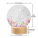 Personalized Hugging Bear Family Acrylic LED Night Light with Wooden Base and Names Home Decor Mother's  Day Birthday  Gift for Mom Grandma