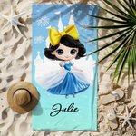 Personalisierte Cartoon Prinzessin Schloss schnell trocken überdimensioniert Mikrofaser Strandtuch Sommer Reise Wesentliche Kindertag Geburtstag Geschenk für Mädchen