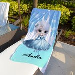Personalisierte Cartoon Prinzessin Schloss schnell trocken überdimensioniert Mikrofaser Strandtuch Sommer Reise Wesentliche Kindertag Geburtstag Geschenk für Mädchen