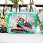 Personalizzato moda Cartoon rossetto ragazza chiaro borsa trucco impermeabile con nome spiaggia piscina accessorio compleanno addio al nubilato regalo per le donne