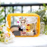 Personalizzato moda Cartoon rossetto ragazza chiaro borsa trucco impermeabile con nome spiaggia piscina accessorio compleanno addio al nubilato regalo per le donne