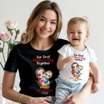 Conjunto de body y camiseta personalizados con girasoles de dibujos animados para madre e hijo 100% algodón Primer regalo de Baby Shower del Día de la Madre para la mamá del bebé
