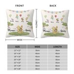 Personalized Cute Classic Winnie the Pooh Honey Balloon Throw Pillow Cover with 1-5 Names Mother's Day Birthday Gift for Family