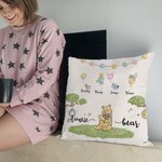 Personalized Cute Classic Winnie the Pooh Honey Balloon Throw Pillow Cover with 1-5 Names Mother's Day Birthday Gift for Family