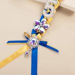 Personalizado Bling Flor Rhinestone Perla Letra Dos Colores Cinta Trenzada Lei con Nombre Graduación Fiesta Decoración Regalo para la Clase de 2025 Graduados