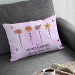 Personalizado 1-12 Nacimiento Flores Jardín Almohada Funda con Nombres Multicolor Decoración del Hogar Día de la Madre Regalo de inauguración de la casa para la abuela mamá