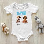 Personalizado 3D Cartoon 1-4 Mascotas 100% Algodón Bebé Body con Nombres Baby Shower Cumpleaños Regalo para Niños Niñas Recién Nacidos