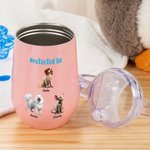 Personalized 1-4 Cute 3D Cartoon Pets 10 oz Insulated Name Sippy Cup with Lid and Handle Birthday Baby Shower Mother's Day Gift for New Mom Baby