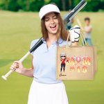 Personalized Baseball Mom Ice Cream Dripping Large Jute Tote Bag with Name and Number Mother's Day Birthday Gift for Baseball Mom Player Lover