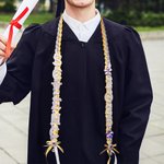 Personalizado Bling Flor Rhinestone Perla Letra Dos Colores Cinta Trenzada Lei con Nombre Graduación Fiesta Decoración Regalo para la Clase de 2025 Graduados