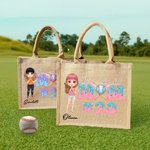 Personalized Baseball Mom Ice Cream Dripping Large Jute Tote Bag with Name and Number Mother's Day Birthday Gift for Baseball Mom Player Lover