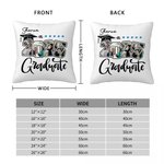 Personalized Graduation Cap Class of 2025 4 Photos Soft Throw Pillow Cover with Name Home Decor Graduation Gift for Graduates
