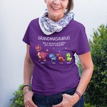 Personlig Flerfärgad Söt 3D Dinosaurie Design Mjuk Crewneck T-shirt Sweatshirt med 1-12 Namn Födelsedag Mors dag Present till Mamma Mormor