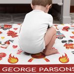 Couverture douce personnalisée avec nom pour la lutte contre les incendies Cadeau d'anniversaire pour enfants Cadeau de douche pour enfants