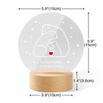 Lámpara de noche LED acrílica personalizada con base de madera y texto Decoración del hogar Cumpleaños Día de la Madre Día del Padre Regalo para mamá Papá Familia