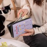 Personalized Mom's Garden Birth Flower Leather Wristlet Wallet with Multiple Compartments and 1-12 Names Mother's Day Birthday Gift for Mom Grandma