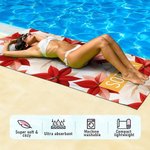 Toalla de playa de microfibra de secado rápido con nombre Personalizada Flor de Nacimiento Esenciales de Viaje de Verano Regalo de Cumpleaños para Amigos de la Familia