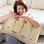Personalizado 1-12 Nacimiento Flores Jardín Almohada Funda con Nombres Multicolor Decoración del Hogar Día de la Madre Regalo de inauguración de la casa para la abuela mamá