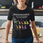 Personlig Flerfärgad Söt 3D Dinosaurie Design Mjuk Crewneck T-shirt Sweatshirt med 1-12 Namn Födelsedag Mors dag Present till Mamma Mormor