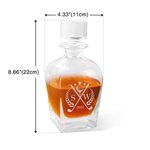 Personalised Engraved Golf Initial Name Old Fashioned Whiskey Glasses Matching Glass Decanter Birthday Wedding Anniversary Gift for Men