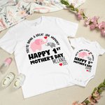 Personalizado You're Doing A Great Job Cute Elephant 100% Algodón Camiseta Babero con Nombre Feliz 1er Día de la Madre Cumpleaños Regalo para Bebé Mamá