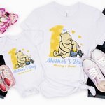 Personalized Classic Winnie the Pooh Honey Pig 100% Cotton T-shirt Baby Bodysuit with Name 1st Mother's Day Birthday Gift for Baby Mom