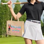 Personalized Baseball Mom Ice Cream Dripping Large Jute Tote Bag with Name and Number Mother's Day Birthday Gift for Baseball Mom Player Lover