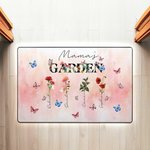 Personalisierte Mama's Garden 1-8 Geburt Blumen Schmetterling Namen Türmatte Home Decor Muttertag Geburtstag Geschenk für Mama Oma