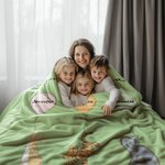 Personalized Classic Winnie the Pooh Honey Balloon Soft Throw Blanket with Names Multicolor Home Decor Birthday Mother's Day Gift for Mom Grandma