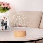 Lámpara de noche LED acrílica personalizada con base de madera y texto Decoración del hogar Cumpleaños Día de la Madre Día del Padre Regalo para mamá Papá Familia