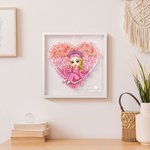 Personalizada de dibujos animados de Graduados Amor Flor de papel Shadow Box Marco con Nombre Decoración para el Hogar Graduación Keepsake Regalo para la Mujer