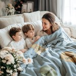 Personalized Classic Winnie the Pooh Honey Balloon Soft Throw Blanket with Names Multicolor Home Decor Birthday Mother's Day Gift for Mom Grandma