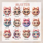 Personalisierte Niedliche Tragbare Schleife Cartoon Strickmuster Aufbewahrungstasche mit Reißverschluss Namen Geburtstag Geschenk für Strickliebhaber