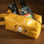 Personalizado de dibujos animados de moda caballero impermeable de cuero neceser con nombre y asa de viaje Accesorios de cumpleaños Día del Padre de regalo para el hombre papá