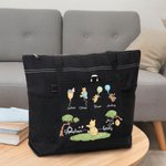 Personalized Mama Bear Classic Winnie the Pooh Oxford Tote Bag with 1-5 Names and Mesh Pockets Birthday Mother's Day Gift for Mom Grandma