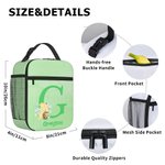 Personalized Multicolor Cute Classic Winnie the Pooh Initial Lunch Bag Lunch Bag with Name and Mesh Pocket Back to School Birthday Gift for Kids