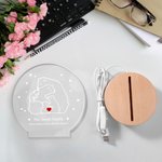Lámpara de noche LED acrílica personalizada con base de madera y texto Decoración del hogar Cumpleaños Día de la Madre Día del Padre Regalo para mamá Papá Familia