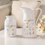 Personalized Mama Bear Classic Winnie the Pooh Ceramic Flower Vase with 1-12 Names Home Decor Birthday Mother's Day Gift for Mom Grandma