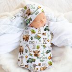 Set de manta con nombre para recién nacido Baby Shower Gift