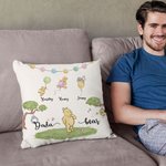 Personalized Cute Classic Winnie the Pooh Honey Balloon Throw Pillow Cover with 1-5 Names Mother's Day Birthday Gift for Family