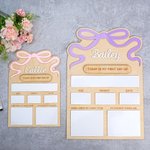 Personalized Bow Design Interchangeable Today Is My First Last Day Of School Sign Board with Name Back to School Gift for Girls