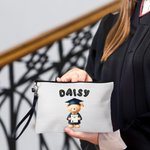 Personalisierte niedliche Graduierung Bär Kosmetiktasche mit Blase Name und Armband Graduierung Keepsake Geburtstagsgeschenk für Absolventen