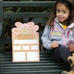 Personalized Bow Design Interchangeable Today Is My First Last Day Of School Sign Board with Name Back to School Gift for Girls