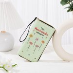 Personalized Mom's Garden Birth Flower Leather Wristlet Wallet with Multiple Compartments and 1-12 Names Mother's Day Birthday Gift for Mom Grandma