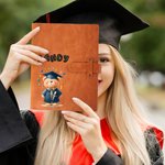 Personalizada de dibujos animados de Graduación Oso 3D Burbuja Nombre A5 Cubierta de cuero cuaderno con bolsillo de almacenamiento Cumpleaños Regalo de Graduación para la Clase de 2025 Graduados