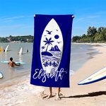 Personalised Muticolor Surfboard Sea Animal Design Name Quick Dry Oversized Beach Towel Summer Travel Essential Birthday Gift for Family Friends