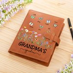 Personalizado 1-10 Mariposas A5 Cuaderno de bocetos Cubierta de cuero con bolsillo de almacenamiento Día de la Madre de regalo para las mujeres