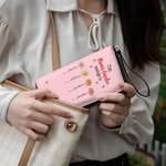 Personalized Mom's Garden Birth Flower Leather Wristlet Wallet with Multiple Compartments and 1-12 Names Mother's Day Birthday Gift for Mom Grandma