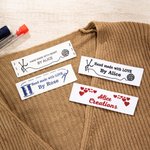 Personalized Cute Bear Butterfly Bow Sewing Labels Name Tags Set of 25 for Clothing Handmade Item Birthday Gift for Knitting DIY Craft Lovers
